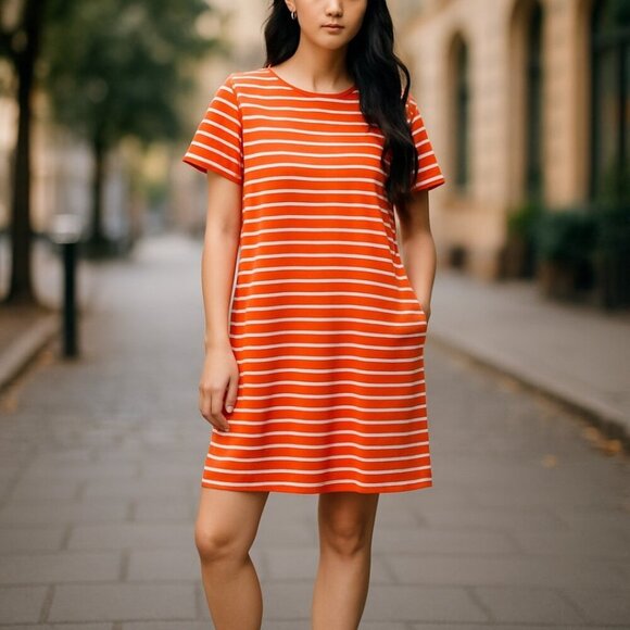 Tommy Bahama Striped Jovanna Cotton Blend Knit Minidress Orange Size Large
NWT - Picture 3 of 7